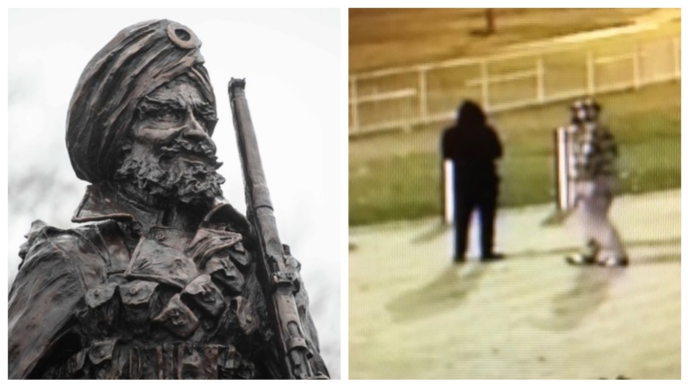 CCTV images released in hunt for vandals who targeted Sikh statue | ITV ...