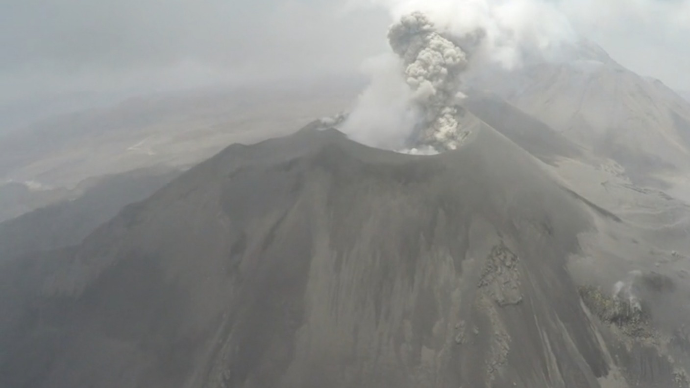 Drone captures stunning footage of erupting volcano in Peru ITV News