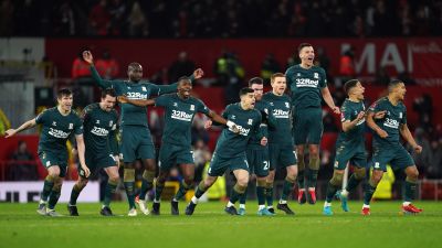 05.02.22 MIDDLESBROUGH KNOCK MAN UNITED OUT OF FA CUP PA IMAGES