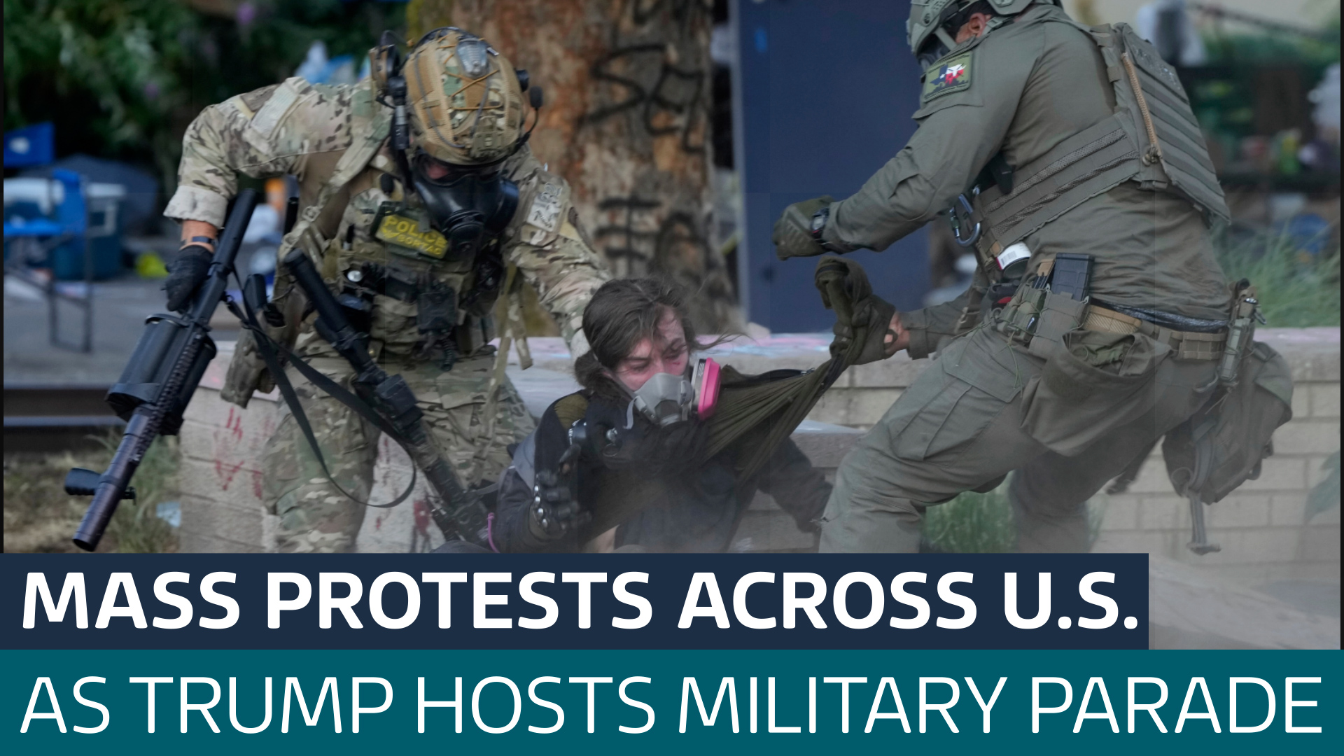Mass protests against Trump across the U.S. as the president holds ...
