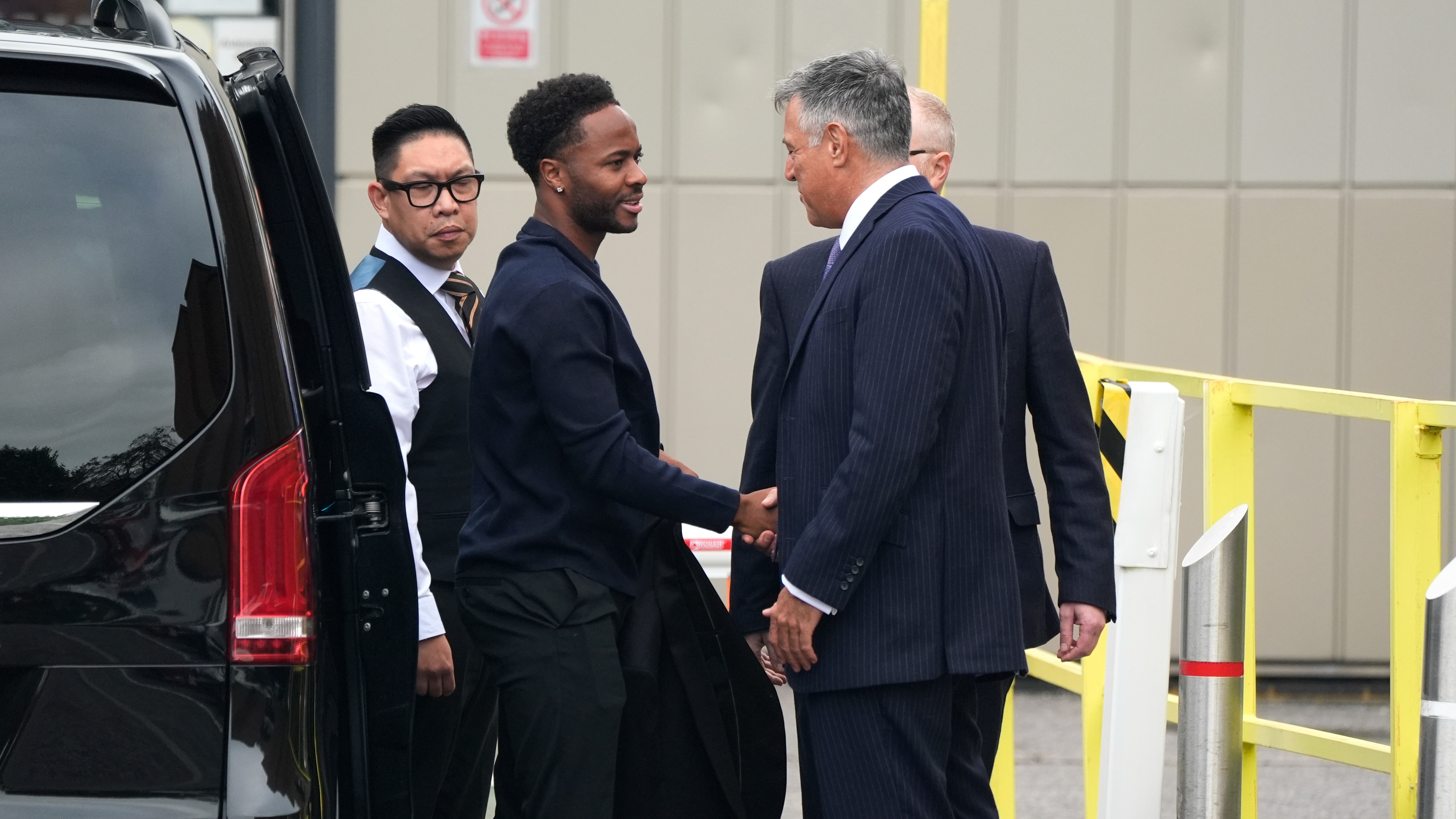 Raheem Sterling arrives at court for hearing accused of dangerous driving