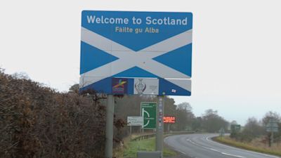 Welcome to Scotland sign at Canonbie on the A7.