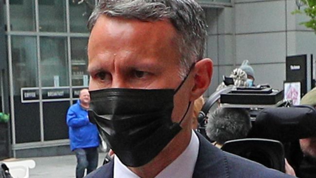 Former Manchester United footballer Ryan Giggs arrives at Manchester Magistrates' Court where he is charged with assaulting two women and controlling or coercive behaviour.