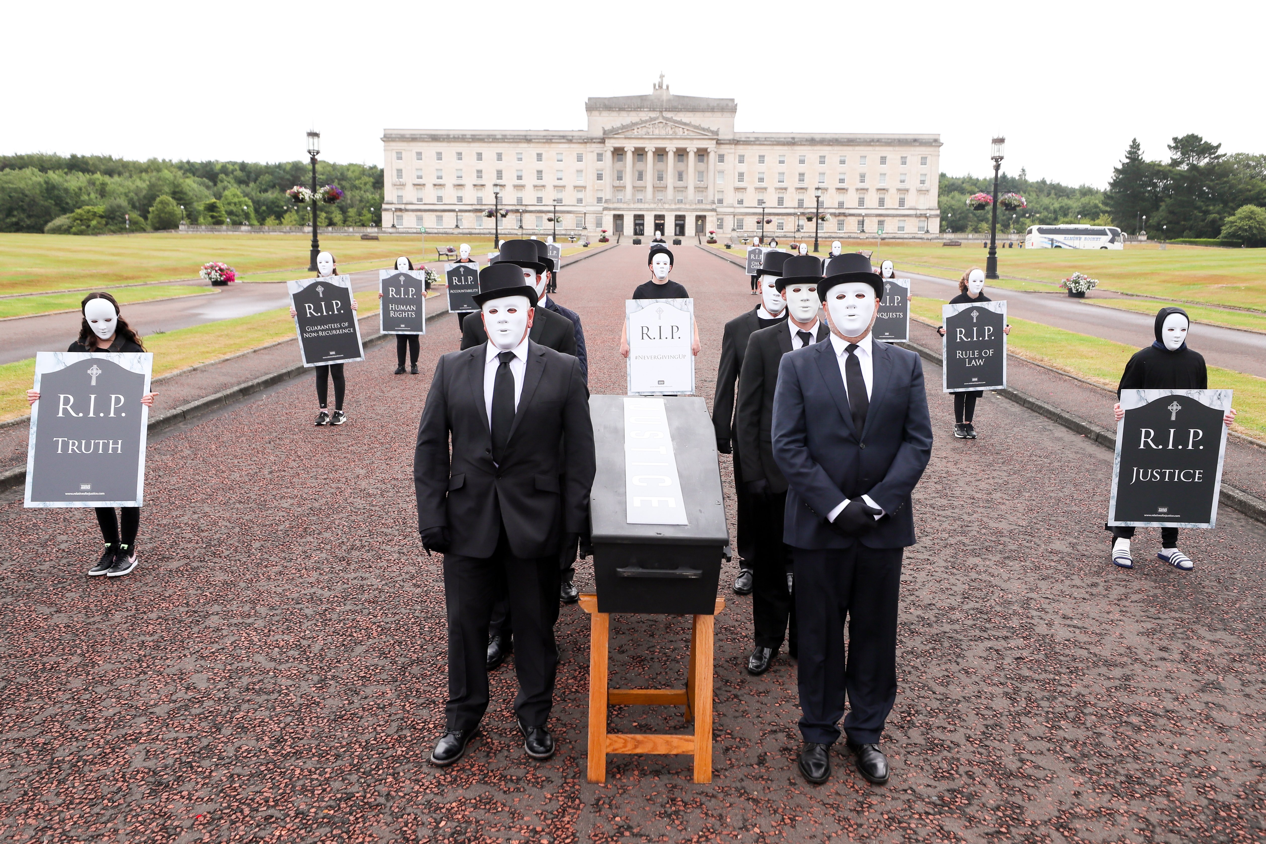 Stormont 'funeral Procession' In Protest At Plans To End Troubles ...