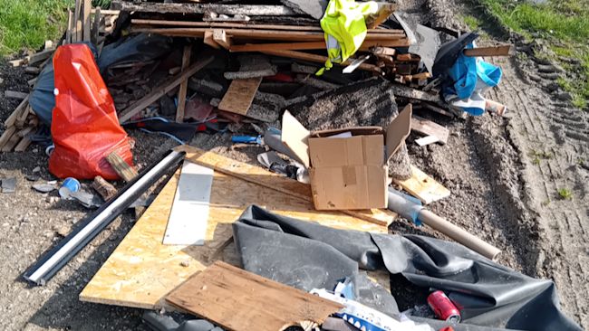 A handout of waste that had been illegally dumped in Wiltshire.