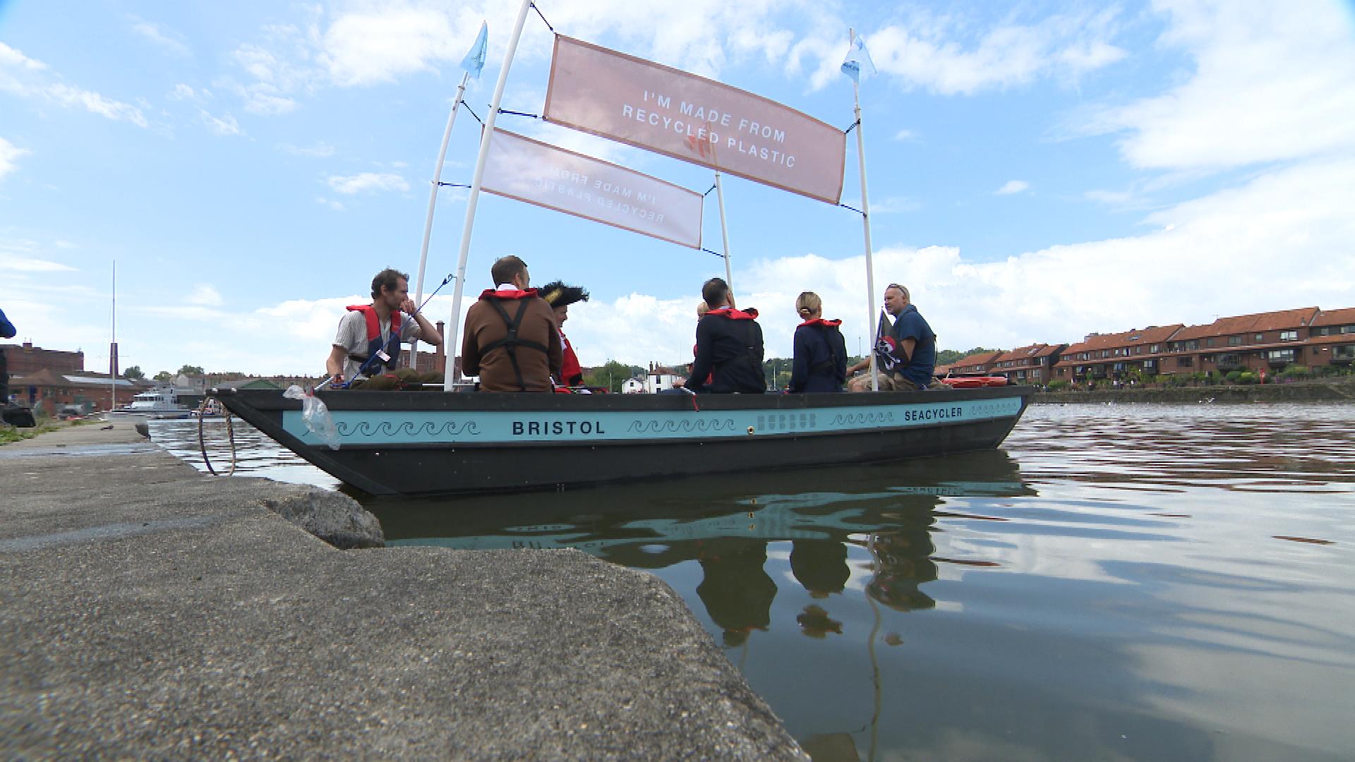 The boat made from recycled plastic that fishes rubbish out of the water