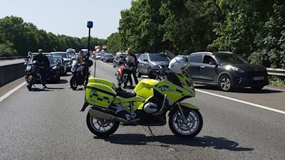 The scene of the crash on the M11.