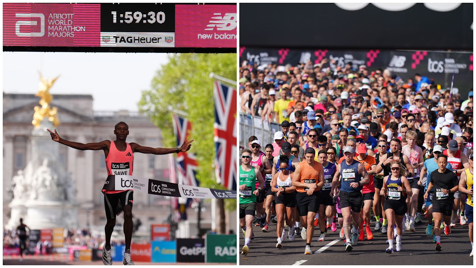 London Marathon: First official sub-two-hour race as 59,000 people set ...