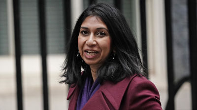 Suella Braverman pictured outside Downing Street.