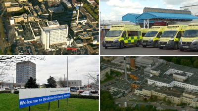Collage of NHS hospitals in the Anglia region - Southend, Kettering, Basildon and Northampton