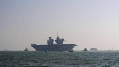 The UK's largest "signal of maritime and air power" in a generation will set sail next month HMS Queen Elizabeth departs for its first operational deployment.