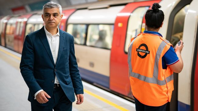 Mayor of London Sadiq Khan re-opens the Bank branch of the Northern line at Monument Station