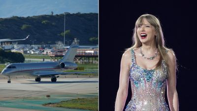 A VistaJet private jet, dubbed "The Football Era," with the tail number 9H-VTD, thought by online sleuths to have Taylor Swift aboard, arrives at Los Angeles International Airport from Tokyo's Haneda Airport, Saturday, Feb. 10, 2024, in Los Angeles. (AP Photo/Eric Thayer)