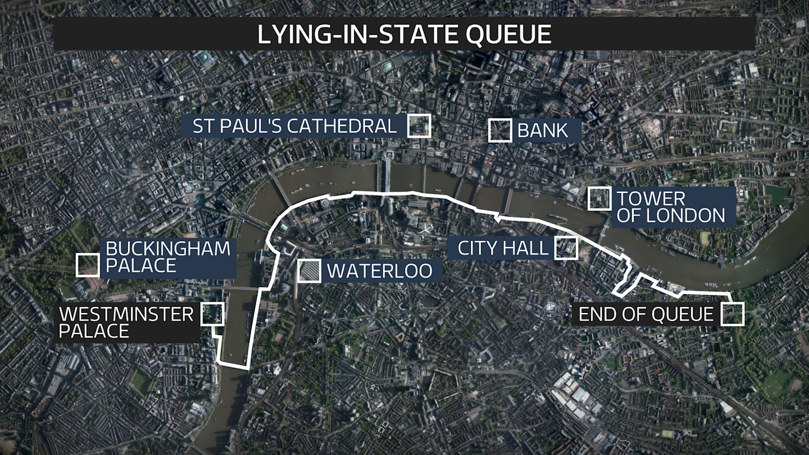 Queen Lying in State route map: How and where to queue to say farewell ...