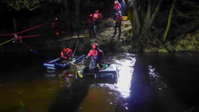 Members of Cleveland Mountain Rescue during the operation.