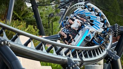 The Jurassic World VelociCoaster, seen here in Orlando, could feature in the new park.
Credit: Universal
