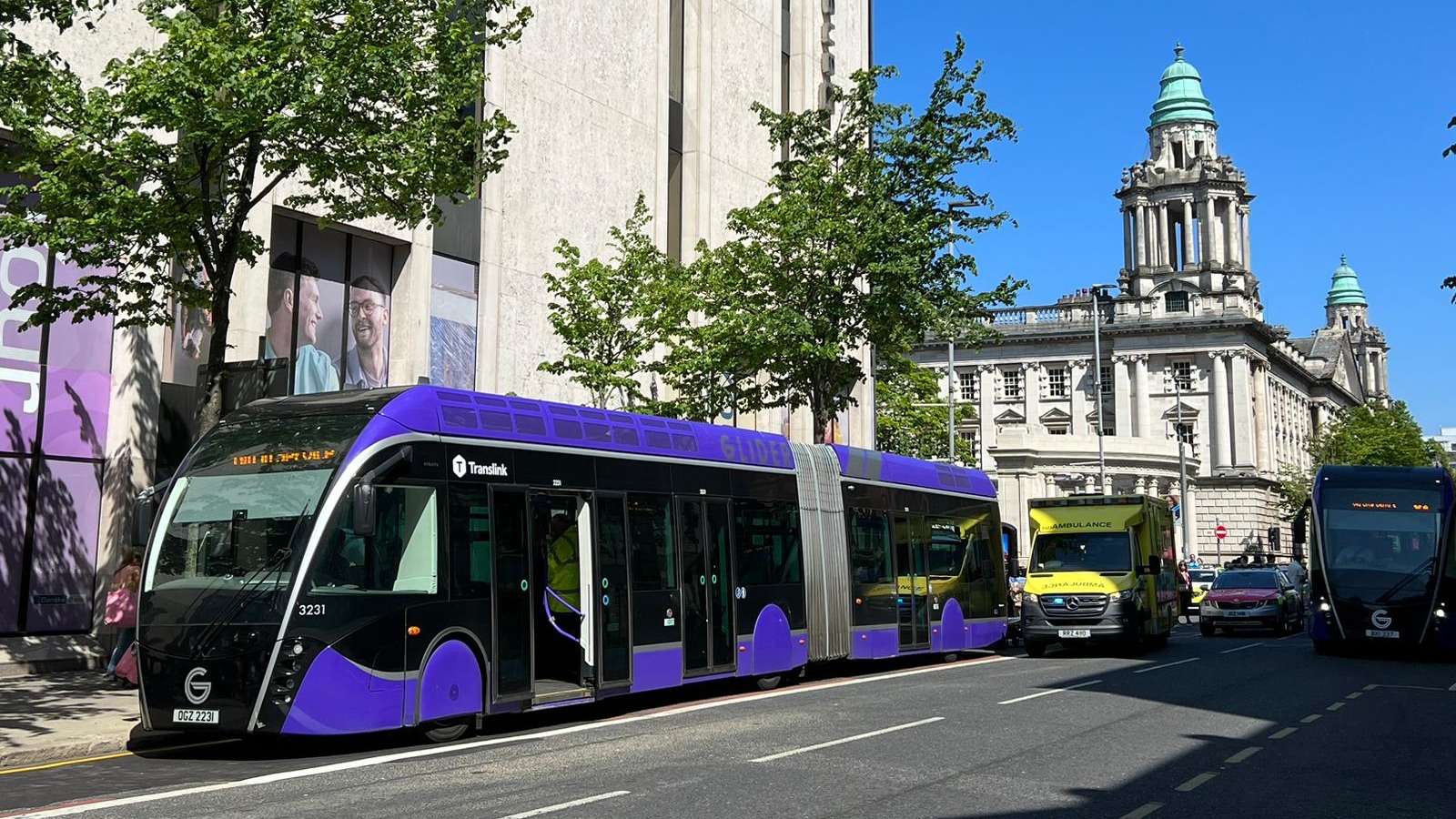 Female pedestrian taken to hospital after being hit by Belfast Glider
