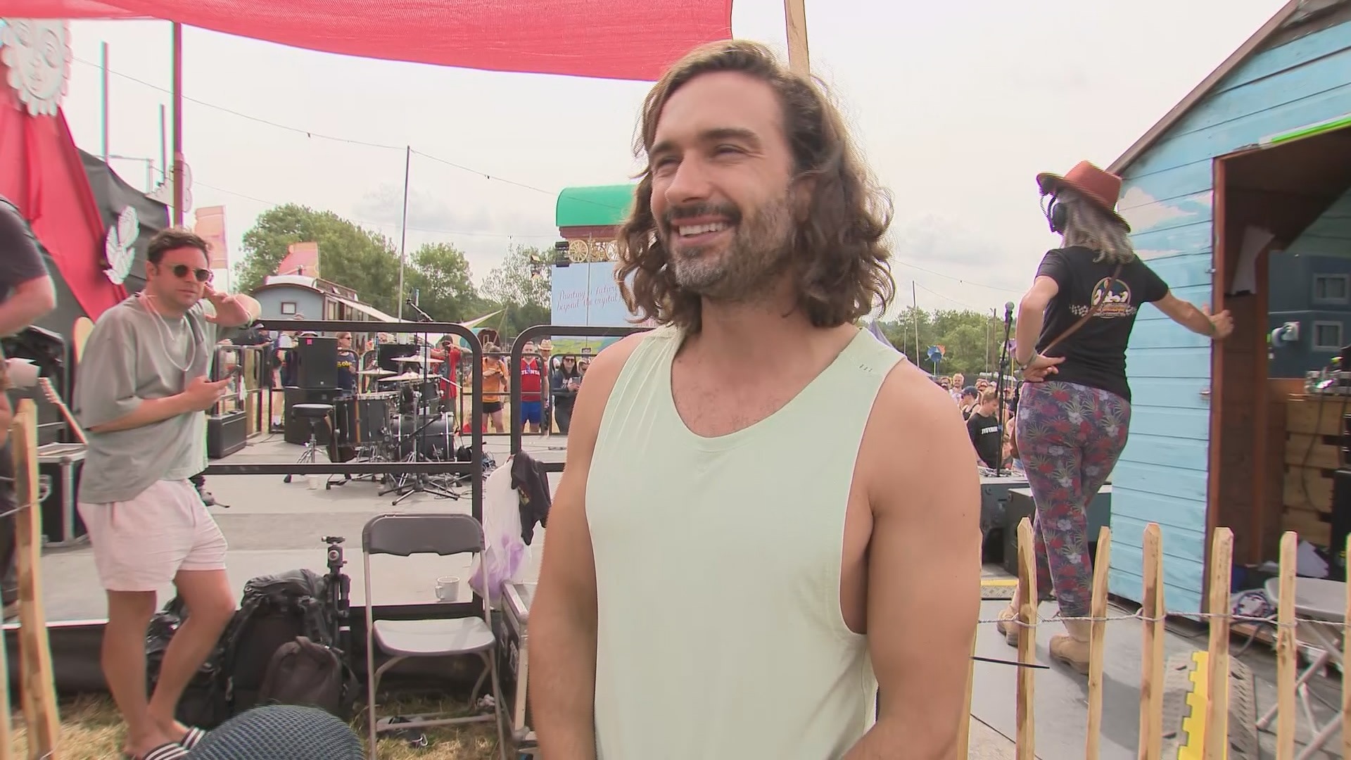 Joe Wicks warms up crowds with workout class at Glastonbury Festival