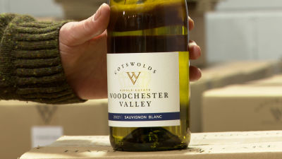 A close-up shot of Woodchester vineyard's award-winning sauvignon blanc