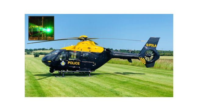 27.09.23 Laser police helicopter Credit: NPAS / PA (inset)