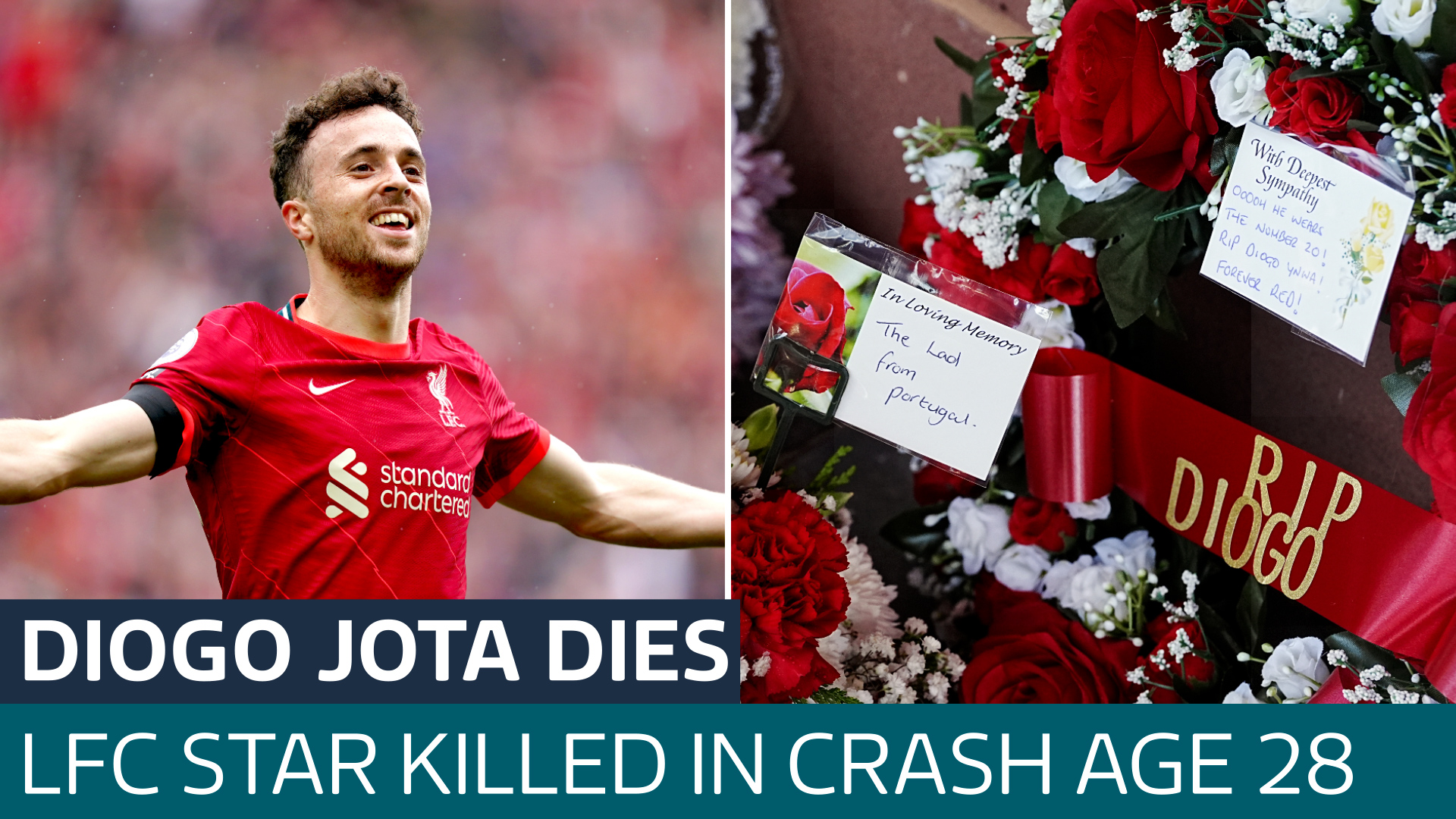 Liverpool forward Diogo Jota dies in car crash 10 days after wedding ...