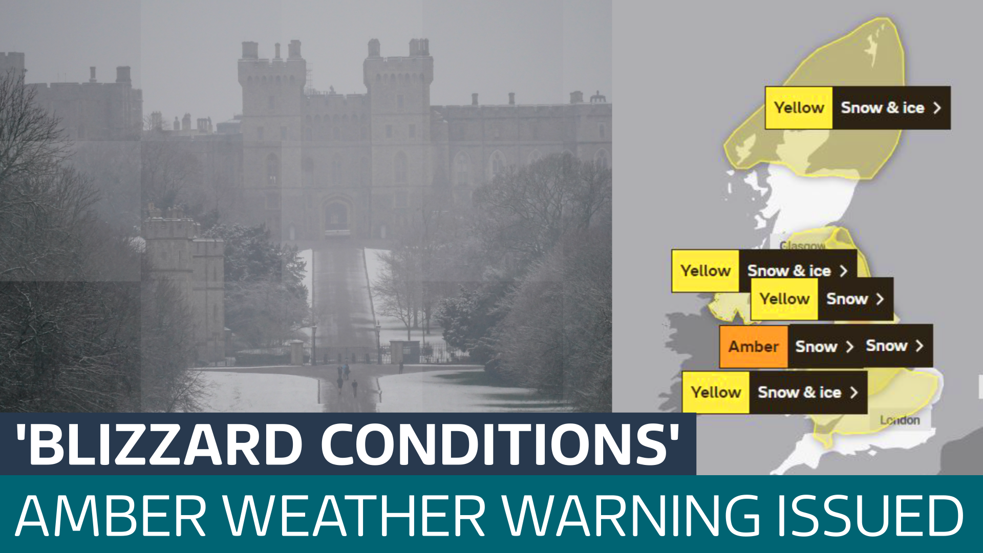 The Met Office issues amber warning for heavy snow on Thursday and ...