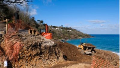 10-03-21- Work being done to remove trees on Cornish coast- Cornwall Live