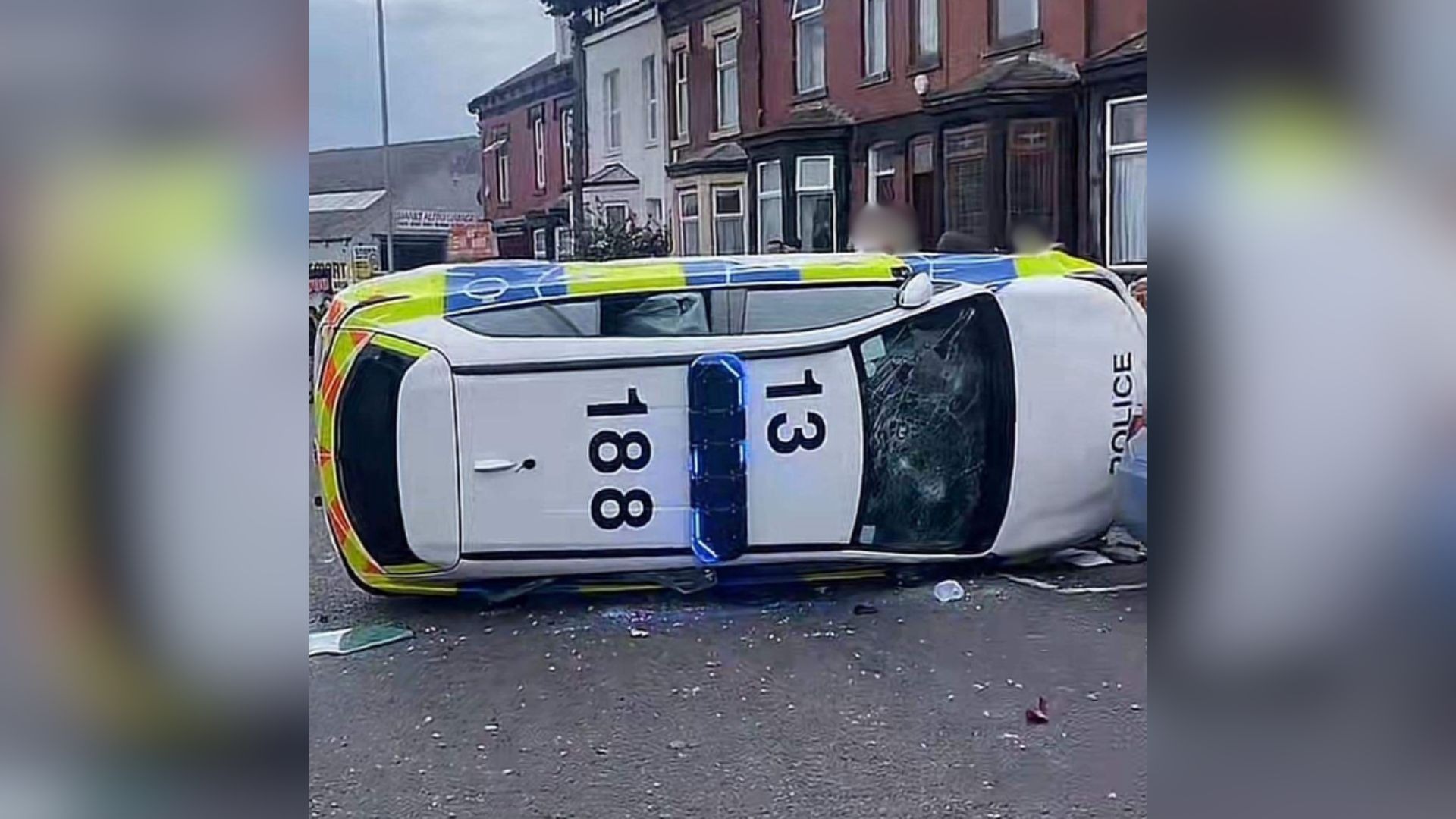 Unrest in Leeds Police Car Flipped Bus Set Ablaze Amidst Mass Disorder