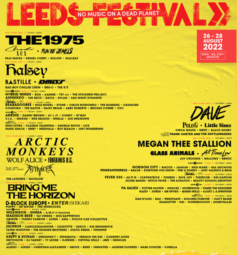 Leeds Festival 2022: Lineup, how to get there, road closures and bag  restrictions | ITV News Calendar