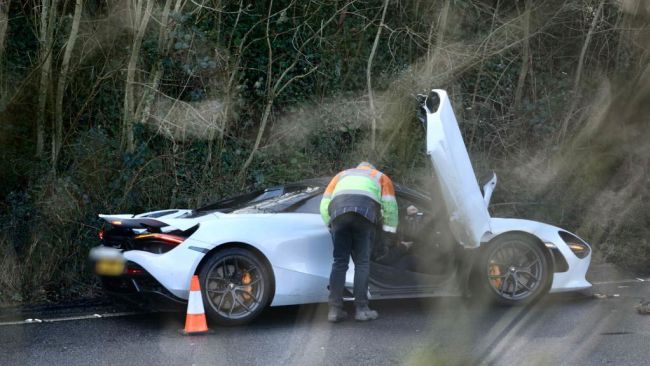 McLaren sports car crash