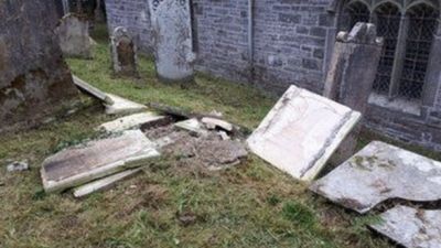 Churchyard stones smashed in Cornwall