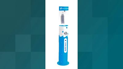 A mock image of what the water stations could potentially look like.