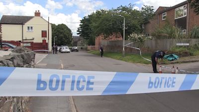 The site of two stabbings in Hartern, Loughborough, early this morning