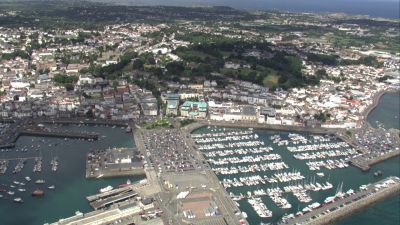 Drone picture of St Peter Port.