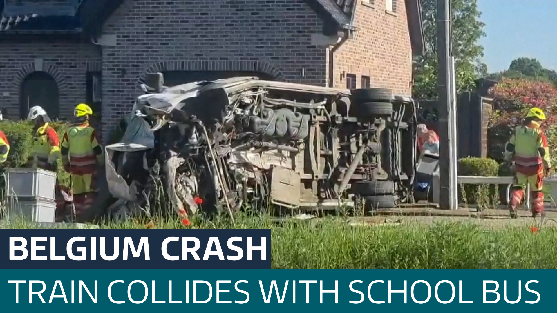 Two children among four dead after train hits school bus in Belgium ...