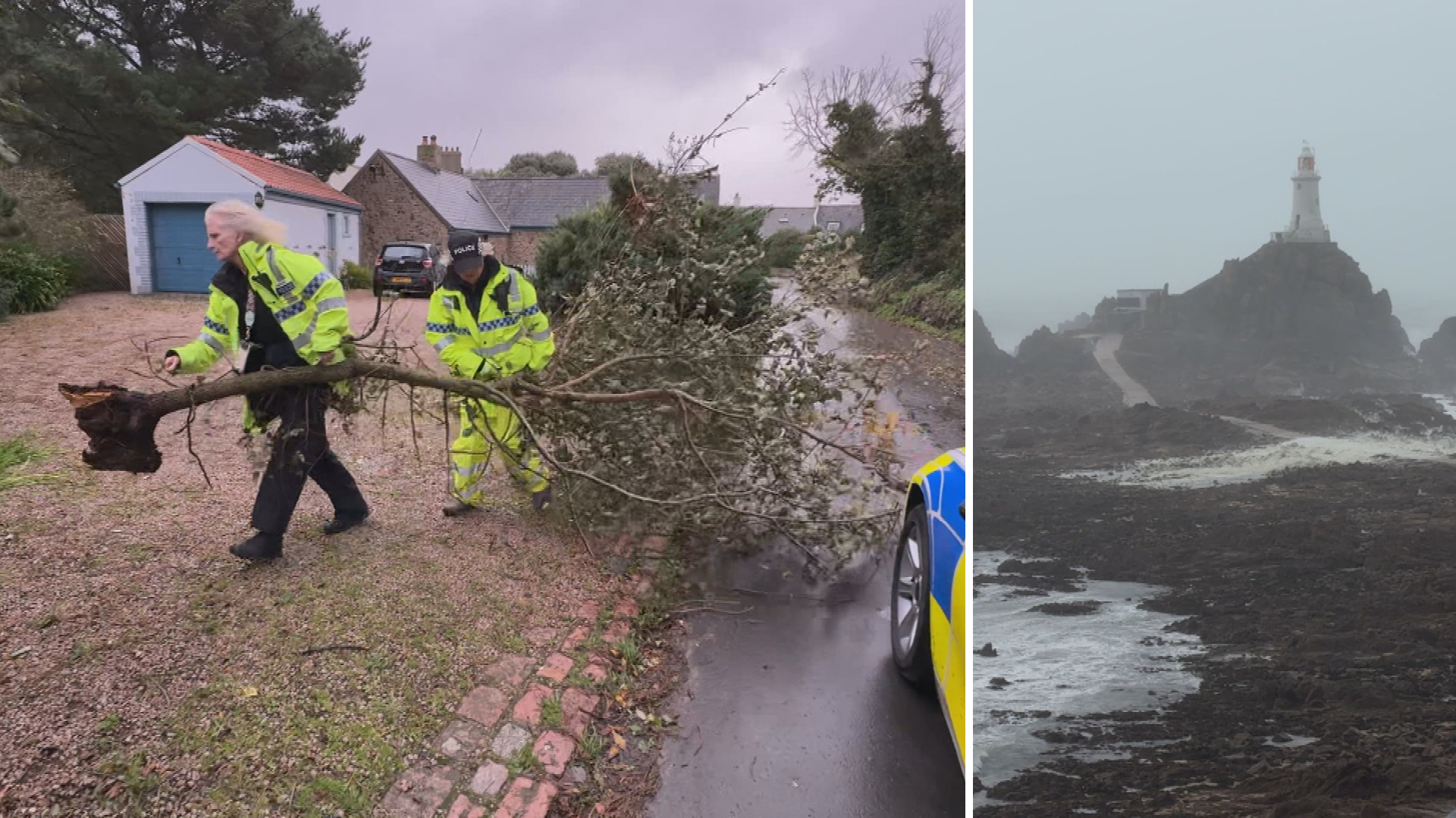 Channel Islands wake up to fallen trees and blocked roads after Storm ...