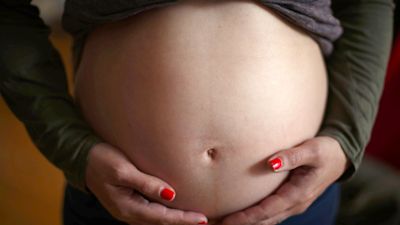 Close up of pregnant woman