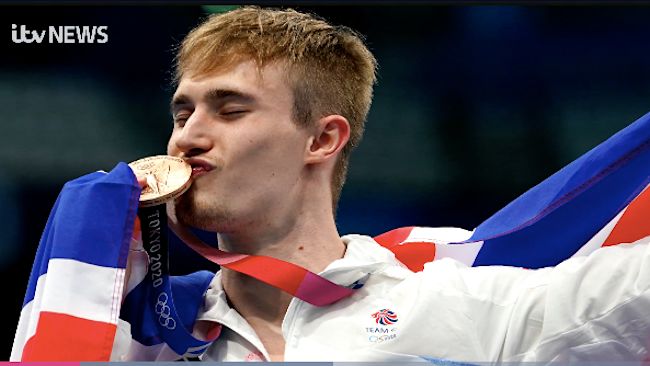 Diver Jack Laugher with Olympic medal - PA