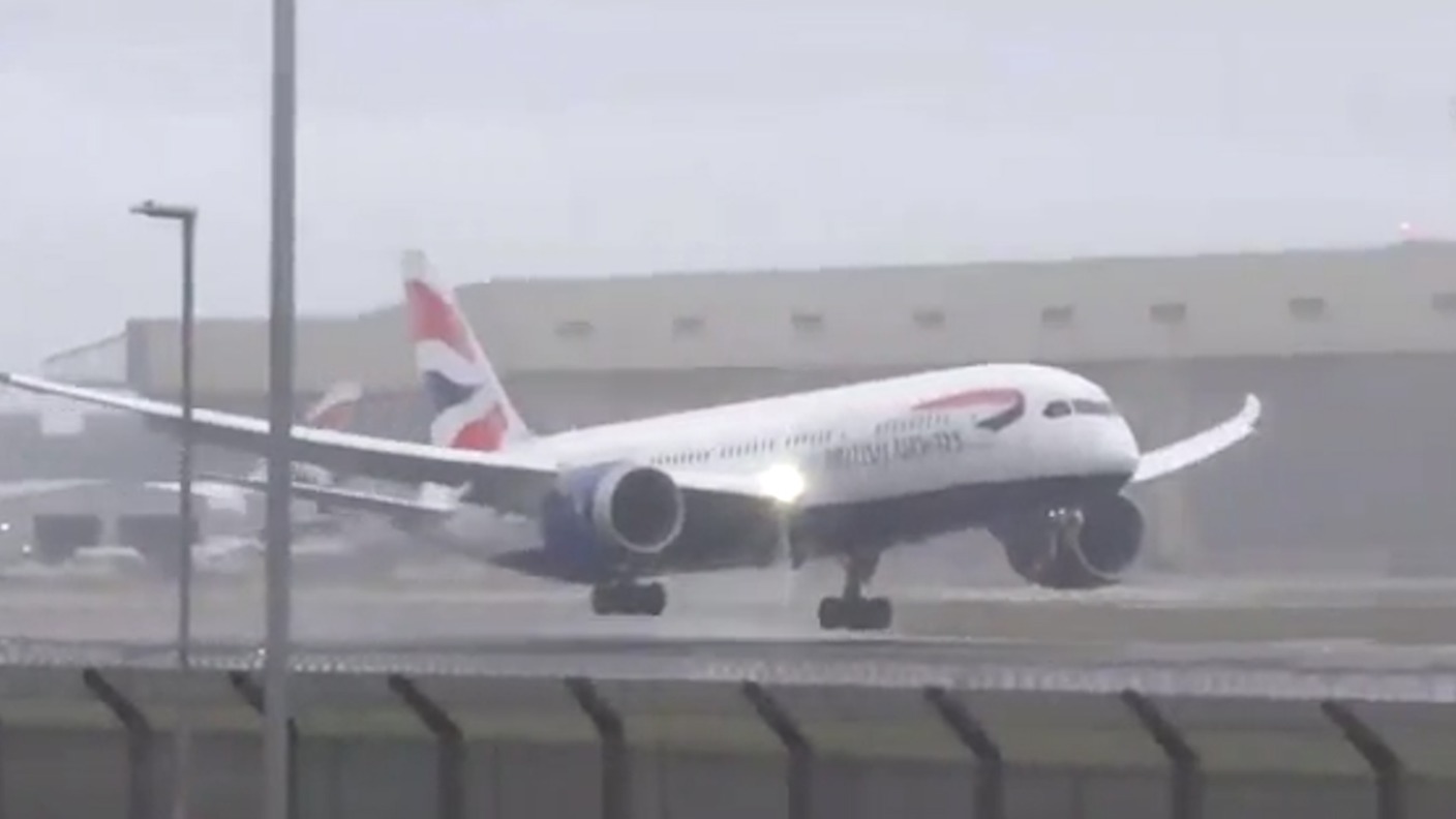 British Airways Flight Aborts Landing At Heathrow In Strong Winds | ITV ...