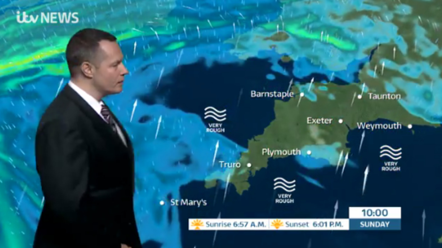 UK Weather forecast: Wet overnight, gusty tommorow in the South West