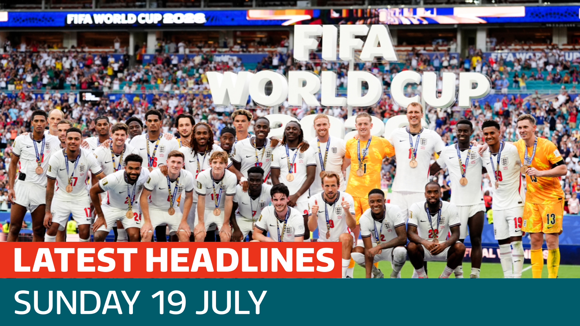 The latest headlines - as the Three Lions land in England after a third place World Cup finish