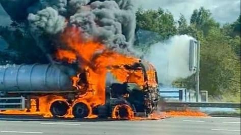 M1 reopens after oil tanker fire caused major disruption near