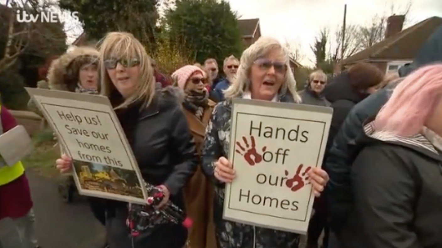 Hands off our homes Lincs residents stage protest over £100m bypass plans ITV News Calendar