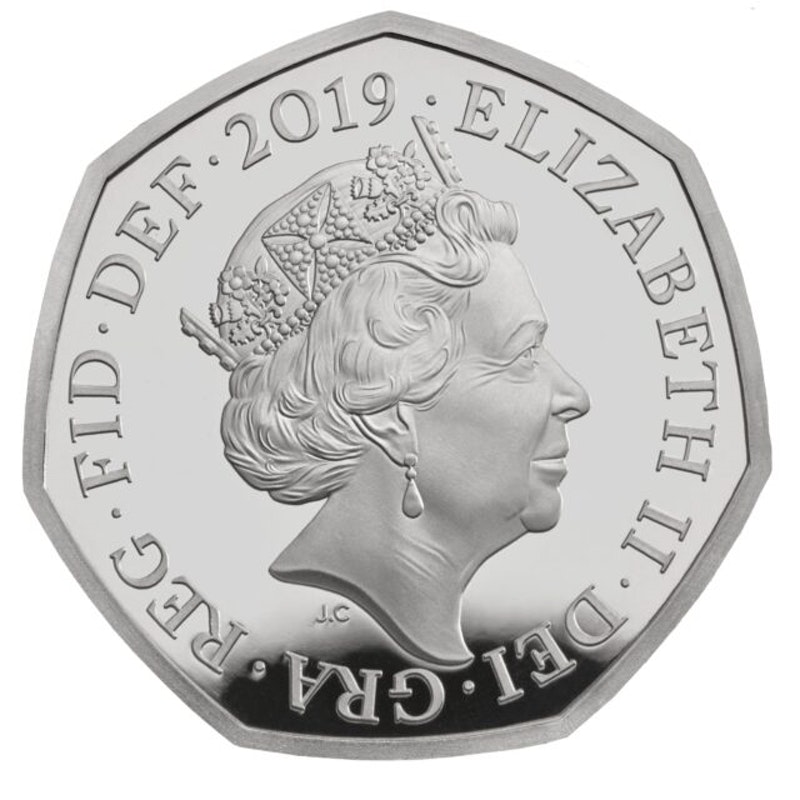 The Queen’s image is on one side of the coin