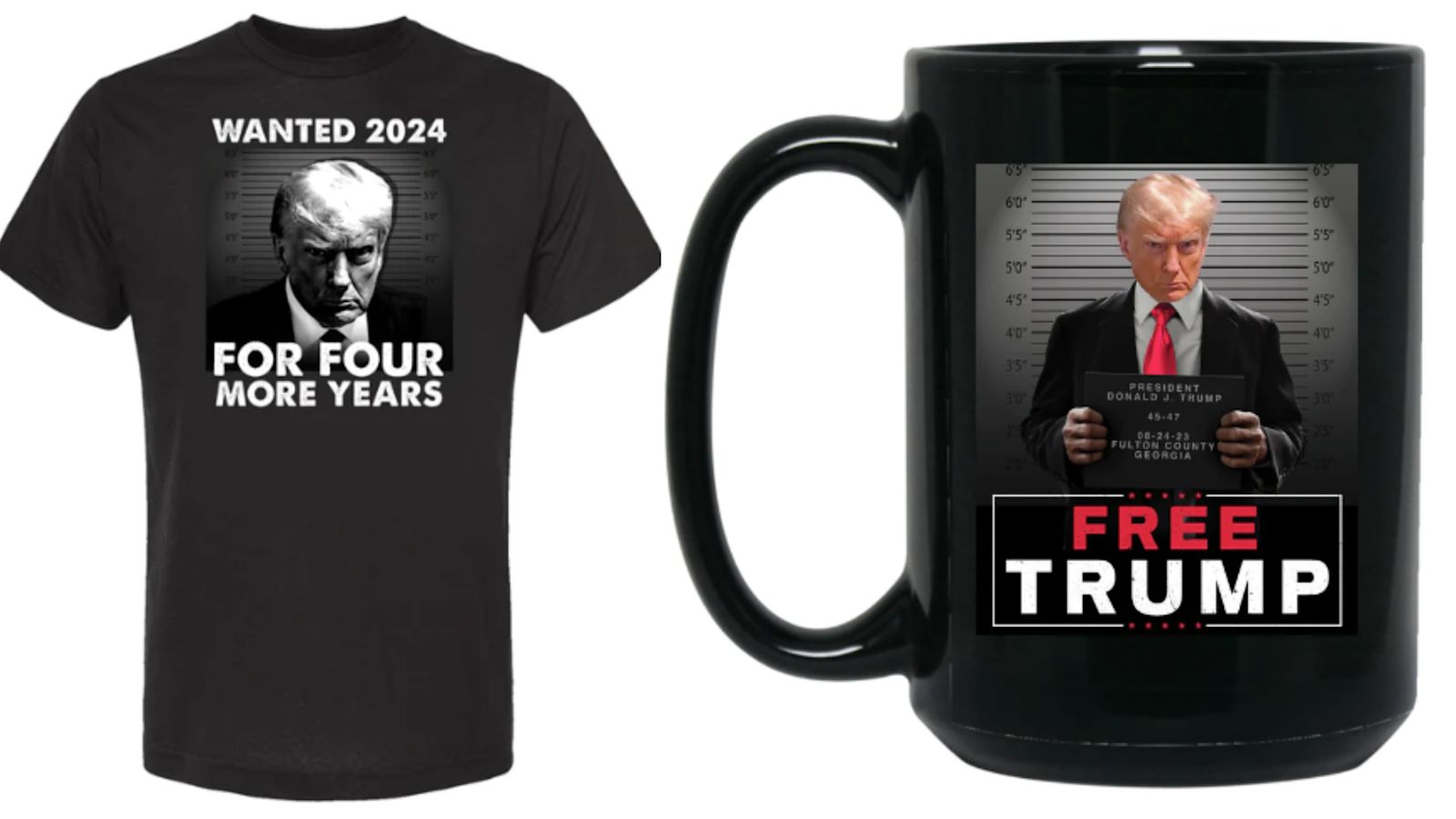 Donald Trump mugshot merchandise on sale 'to fund legal fees' ITV News