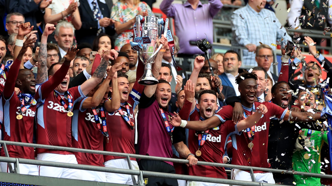 Aston Villa promoted to Premier League after beating Derby at Wembley