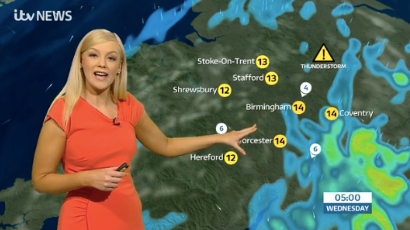 West Midlands Weather: Heavy and thundery rain overnight | ITV News Central