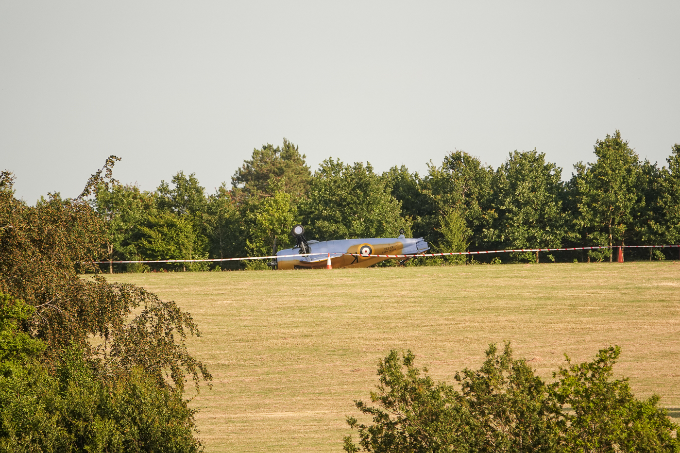 The plane could be seen upside down in a field at Heveningham Hall