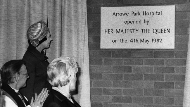 The Queen officially opened Arrowe Park Hospital on 4th May 1982