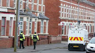 Police patrolling the Holyland area of Belfast. (Pic dated March 2020)